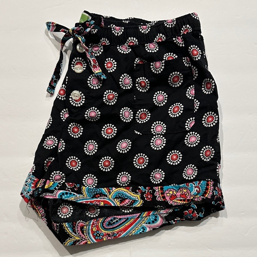 Vera Bradley Black and Pink Patterned Women's Sleep PJ lounge Shorts Size S - Picture 10 of 10